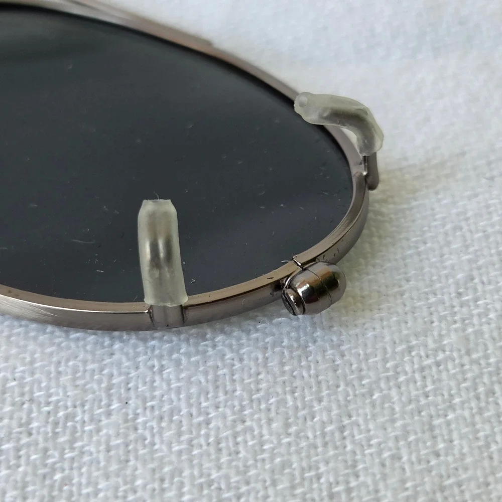 Field & Stream Clip On Sunglasses Green Good Vintage Case Oval